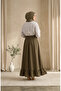 Elastic Waist Ruffle Skirt 0350-03 Khaki - 5