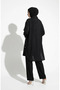 Shirt Collar Buttoned Hijab Double Set 2303-05 Black - 5