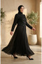 Plus Size Sequined Chiffon Hijab Evening Dress 6380-01 Black - 2