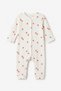 Unisex Baby Ribbed Cotton Mushroom Patterned Front Snap Pajamas & Casual Jumpsuit - 7