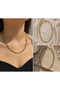 💎   Premium Shiny and Stylish Gold Color Geometric Chain 316L Steel Women's Necklace (45cm) - 2