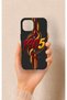 iPhone 15 Compatible Yellow Red Ivy Patterned Silicone Case