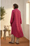 Buttoned Floral Patterned Tunic 0356-03 Dark Pink - 5