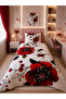Love Flower 5D Digital Printed Cotton Single Duvet Cover Set 4 Piece
