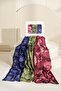 Patterned Wrinkled Textured Soft Shawl Package Olla (Navy Blue-Soft Green-Burgundy) - 2