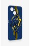 Tecno Spark 40C Compatible Yellow Navy Blue Ivy Patterned Silicone Case - 3