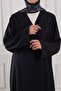 Birit Detailed Modal Abaya Navy Blue