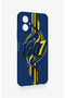 Omix X5 Compatible Yellow Navy Blue Ivy Patterned Silicone Case - 3