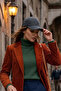 Women's Premium Cashmere Fabric Winter Baseball Cap Adjustable Brim Cap Hat - 6
