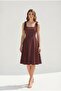 Square Neckline Straps Midi Flared Evening Dress Lined Non-See-Through Wedding Party Dress - 2