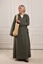 Linen Wrap Abaya Soft Green - 3