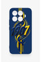 Mi 15t Pro Compatible Yellow Navy Blue Ivy Patterned Silicone Case - 2