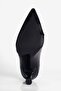 Women's Patent Leather Heeled Shoes Stiletto Pointed Toe Snake Patterned Zavia Black - 5