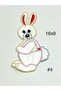 Rabbit Patterned Applique for Children's Clothing / 10 Pieces / 16X9 cm / Model # 4 - 2