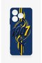 Realme C63 Compatible Yellow Navy Blue Ivy Patterned Silicone Case - 3