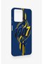 Casper Via M40 Compatible Yellow Navy Blue Ivy Patterned Silicone Case - 4