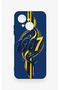 Tecno Spark Go1 Compatible Yellow Navy Blue Ivy Patterned Silicone Case - 2