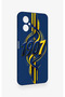 Omix X3 Compatible Yellow Navy Blue Ivy Patterned Silicone Case - 2