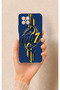 Omix X600 Compatible Yellow Navy Blue Ivy Patterned Silicone Case