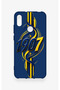 Huawei Y6 2019 Compatible Yellow Navy Blue Ivy Patterned Silicone Case - 2