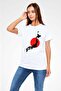 Japan Map and Sun Illustration Printed T-Shirt - 3