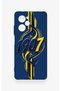 Poco X5 Pro Compatible Yellow Navy Blue Ivy Patterned Silicone Case - 2