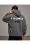 Thank You Printed Men's Compact Combed Cotton Hooded Sweatshirt