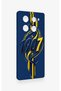 Infinix Note 40 Pro Compatible Yellow Navy Blue Ivy Patterned Silicone Case - 3