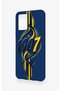 Vivo Y21 Compatible Yellow Navy Blue Ivy Patterned Silicone Case - 4