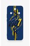 Honor Magic 8 Lite Compatible Yellow Navy Blue Ivy Patterned Silicone Case - 2