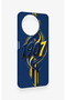Realme 11 Compatible Yellow Navy Blue Ivy Patterned Silicone Case - 2