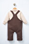 Baby Boy Waffle Salopet Set with Teddy Bear, Cotton Daily Combination Baby Set, 6-24 Months - 5