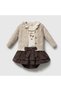 Baby Girl Carousel Embroidered 3-Piece Set – Openwork Knit Cardigan, Ruffle Collar Bodysuit, and Polka Dot Bow Layered Skirt – Mevlüt, Birthday, Holiday, and Special Occasion Combination - 2