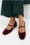 Women's Suede Ballerina Flats with Elastic Belt and Gold Accessories, Non-Slip Sole, Daily Comfortable Home and Outdoor Shoes - 6
