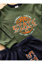 Kapı 100% Cotton Boys' Pajama Set Khaki Green Navy Blue Sporty Stylish Model Soft Comfortable Daily Use - 3