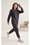 Women's Three Thread Crew Neck Top and Bottom Cotton Puff Fabric Tracksuit Set - 7