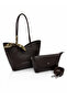 Women's Premium Hand & Shoulder Bag with Inner Bag and Adjustable Strap, Detailed with Scarf Decoration. Size: 32 X 24 cm - 8