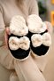 Women'S, Plush Home Slippers, Soft Furry, Bowknot, Comfortable Winter Home Slippers