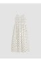 Peak New Season White Polka Dot Dress with Drawstring Waist - 5