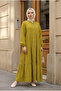 Women's High Collar Cotton Lycra Flared Cut Hijab Dress
