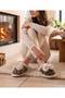 Bow-Tie Detailed Ultra-Luxurious Non-Sound Sole Women's Winter Home Slippers
