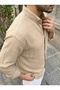 Men's Slim Fit Slim-Cut Long Sleeve Cotton Oxford Müslüm Texture Easy-Iron Button-Down Collar Shirt - 2