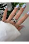 Dark Blue-Green Stone Ring (Adjustable) - 2