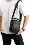 Unisex Vegan Leather Bag 3 Compartments Daily Travel Shoulder Adjustable 1St Quality Cross Strap Waterproof Hand and Shoulder Bag Black - 4