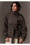 High Collar Cashmere Trench Coat Jacket