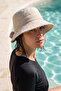 Cotton Hat with Ribbon Detail on the Back 06 Beige