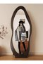 160x60CM Wavy Floor Mirror Full Length Mirror, Large Floor Mirrors with Stand Wooden Floor Mirror Leaning/Hanging Full Body Mirror for Bedroom Living Room (Irregular-Black, 160x60cm (63x24")) - 4