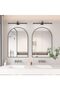 24"x36" Arch Bathroom Mirror, Wall Mounted Mirror, Black Vanity Wall Mirror w/Metal Frame for Bedroom, Entryway, Living Room (Black, 60x90cm) - 8