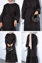 Self-patterned waist-tied hijab dress - 3