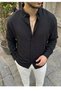Men's Slim Fit Slim-Cut Long Sleeve Cotton Oxford Müslüm Texture Easy-Iron Button-Down Collar Shirt - 2